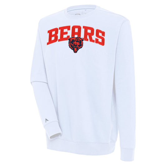 Men's Antigua  White Chicago Bears Victory Chenille Pullover Sweatshirt