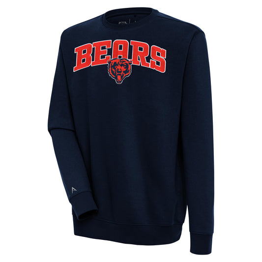 Men's Antigua  Navy Chicago Bears Victory Chenille Pullover Sweatshirt