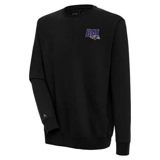 Men's Antigua  Black Baltimore Ravens Victory Pullover Sweatshirt