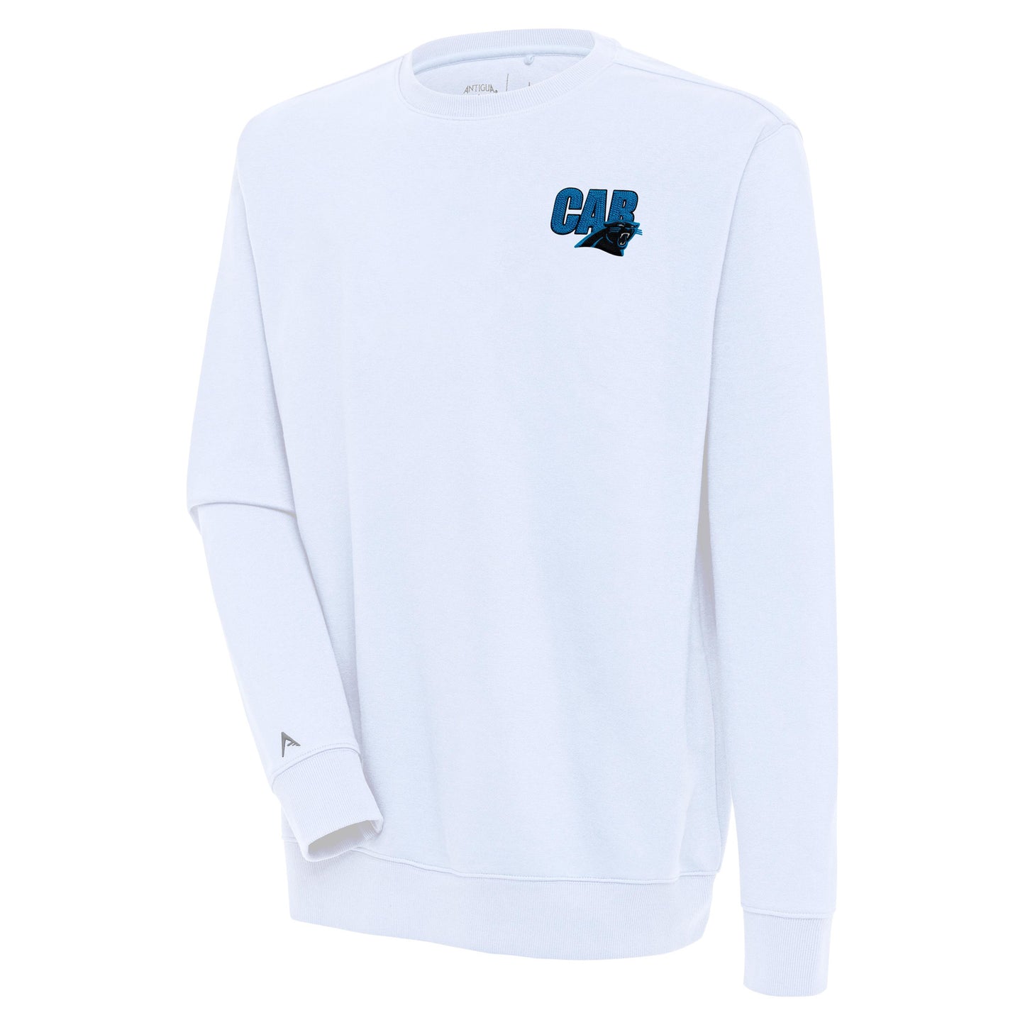 Men's Antigua  White Carolina Panthers Victory Pullover Sweatshirt