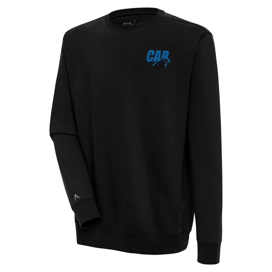 Men's Antigua  Black Carolina Panthers Victory Pullover Sweatshirt