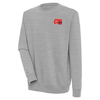 Men's Antigua  Heather Gray Cincinnati Bengals Victory Pullover Sweatshirt