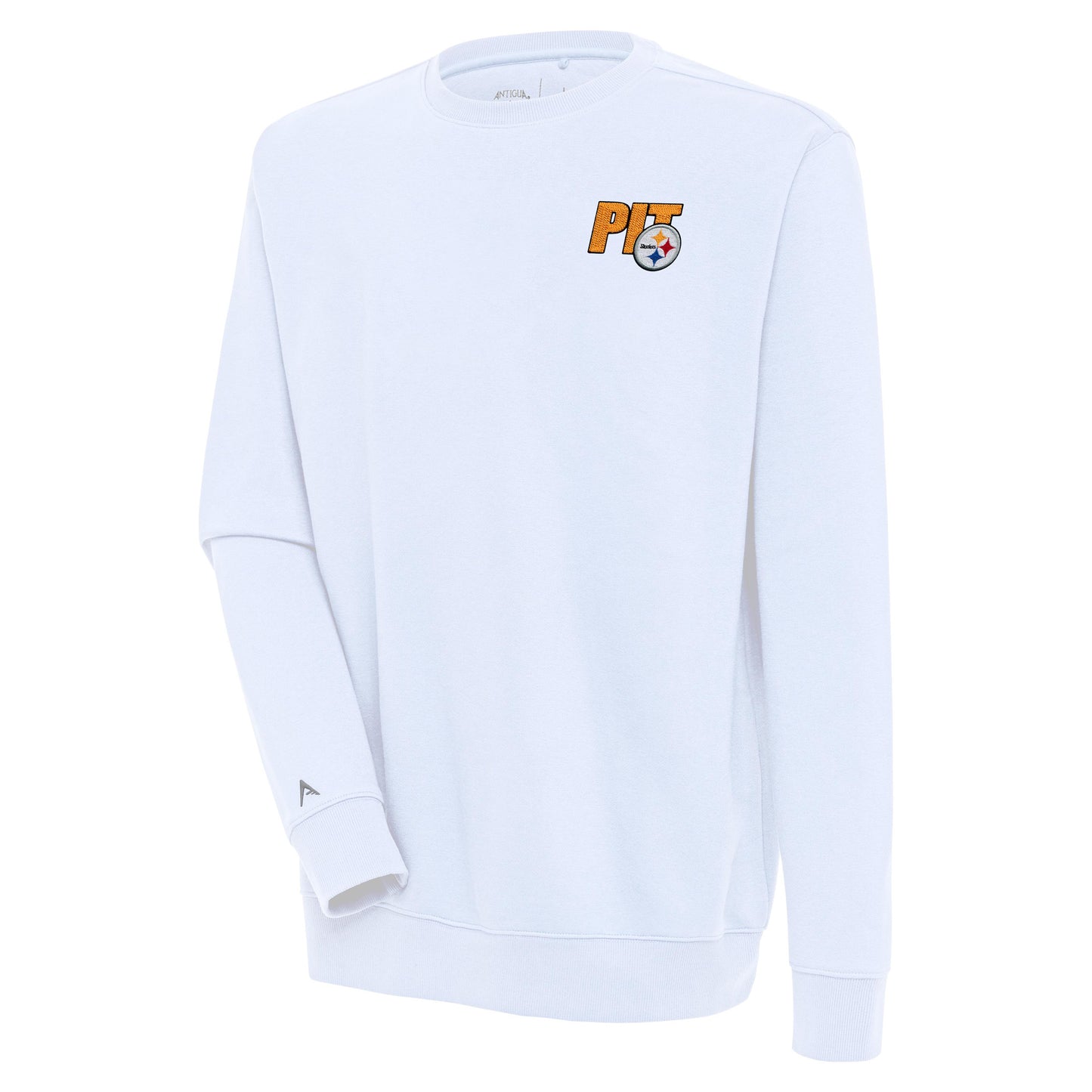 Men's Antigua  White Pittsburgh Steelers Victory Pullover Sweatshirt