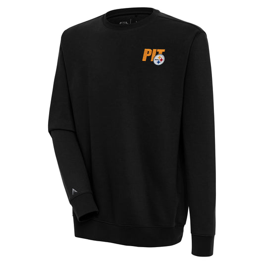 Men's Antigua  Black Pittsburgh Steelers Victory Pullover Sweatshirt