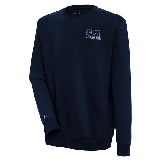 Men's Antigua  College Navy Seattle Seahawks Victory Pullover Sweatshirt