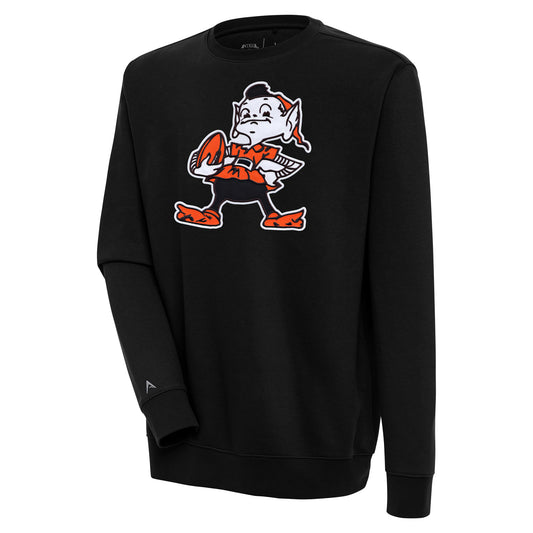 Men's Antigua  Black Cleveland Browns Victory Pullover Sweatshirt