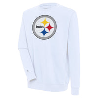 Men's Antigua  White Pittsburgh Steelers Victory Pullover Sweatshirt