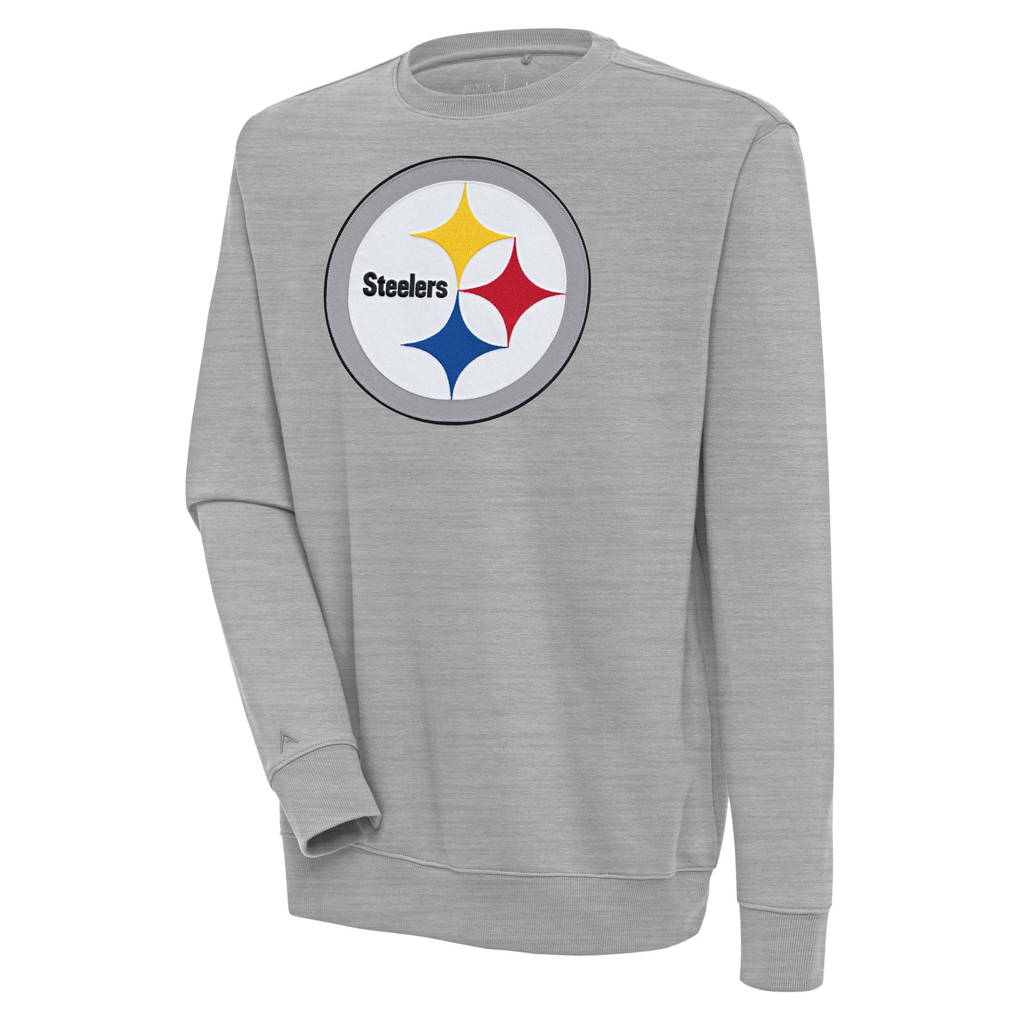 Men's Antigua  Heather Gray Pittsburgh Steelers Victory Pullover Sweatshirt