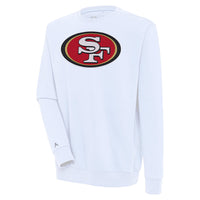 Men's Antigua  White San Francisco 49ers Victory Pullover Sweatshirt