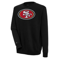 Men's Antigua  Black San Francisco 49ers Victory Pullover Sweatshirt
