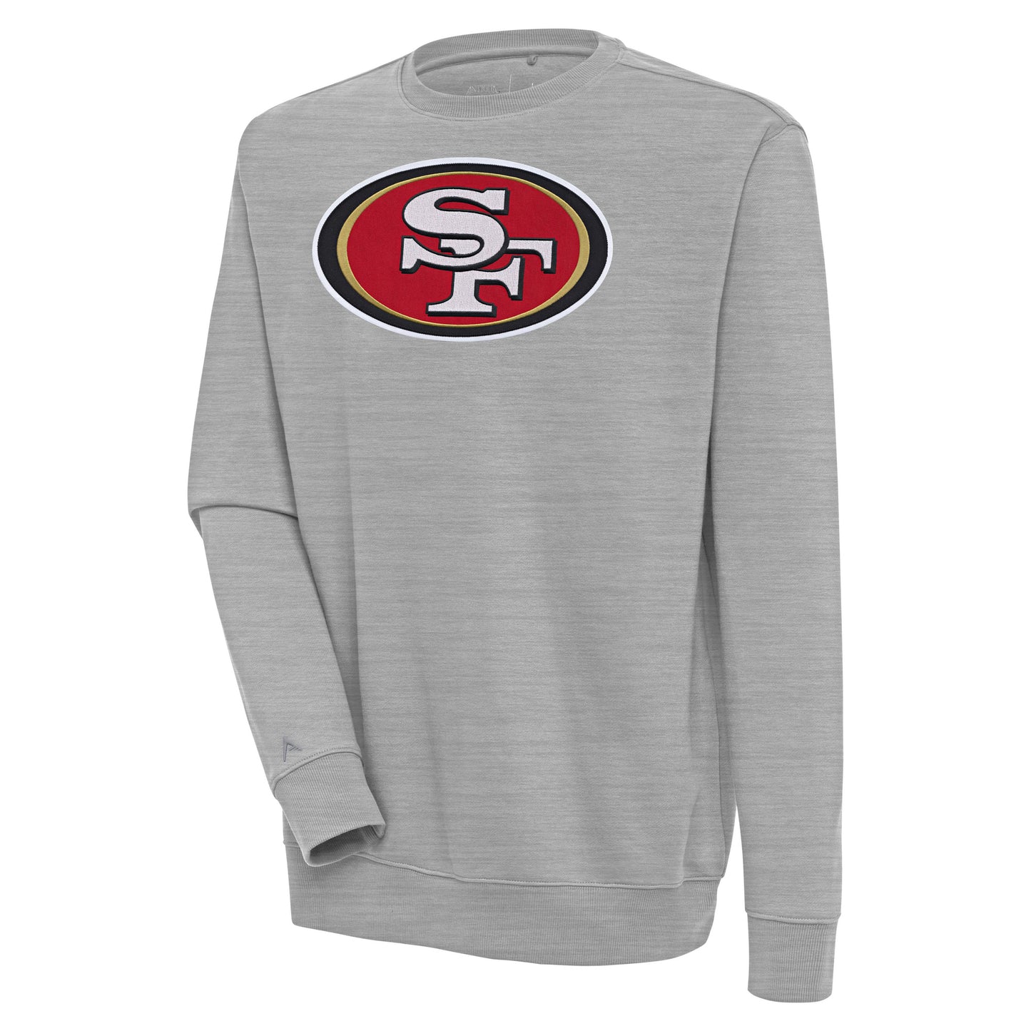 Men's Antigua  Heather Gray San Francisco 49ers Victory Pullover Sweatshirt