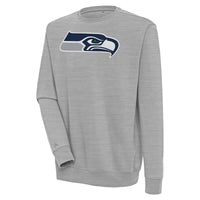 Men's Antigua  Heather Gray Seattle Seahawks Victory Pullover Sweatshirt