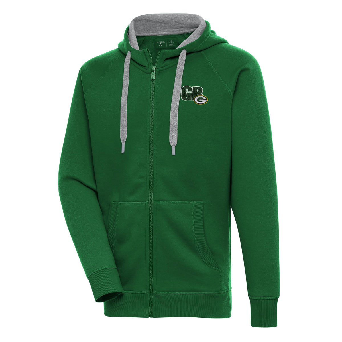 Men's Antigua  Green Green Bay Packers Victory Full-Zip Hoodie