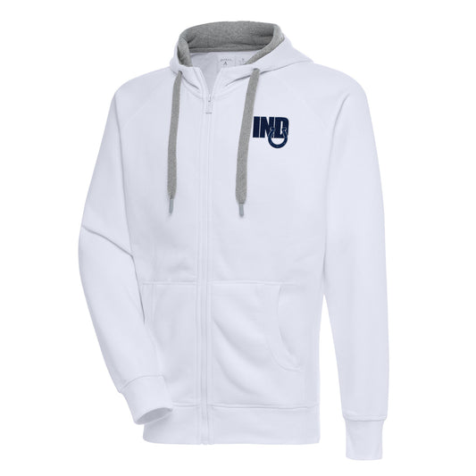 Men's Antigua  White Indianapolis Colts Victory Full-Zip Hoodie