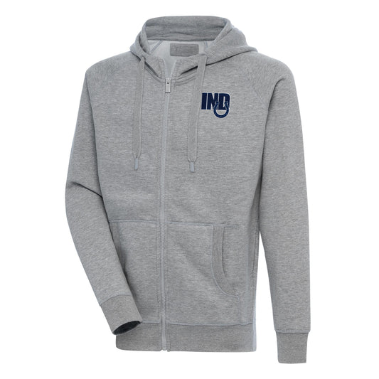 Men's Antigua  Heather Gray Indianapolis Colts Victory Full-Zip Hoodie