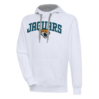 Men's Antigua  White Jacksonville Jaguars Victory Pullover Hoodie