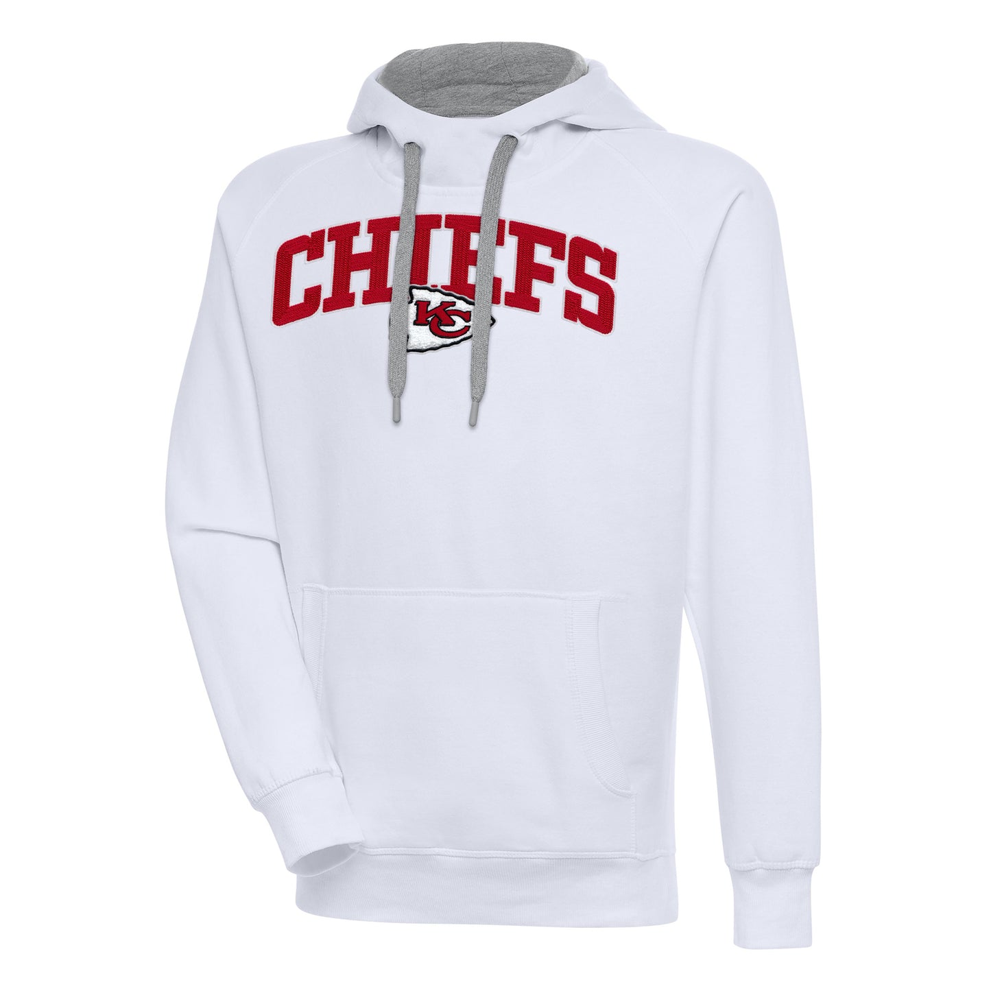 Men's Antigua  White Kansas City Chiefs Victory Pullover Hoodie