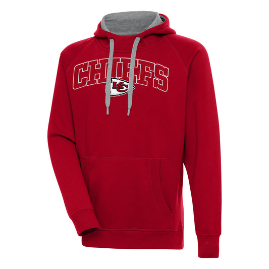 Men's Antigua  Red Kansas City Chiefs Victory Pullover Hoodie