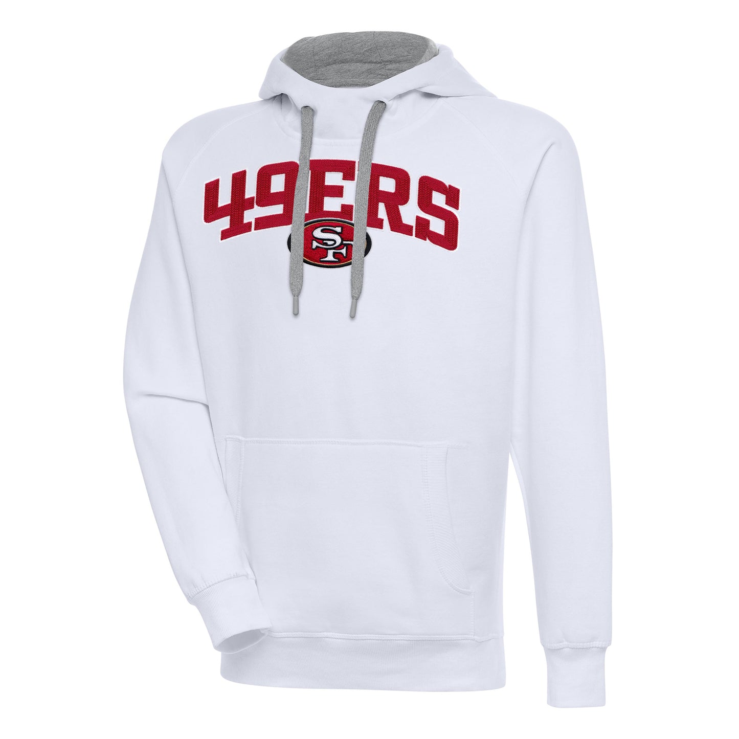 Men's Antigua  White San Francisco 49ers Victory Pullover Hoodie