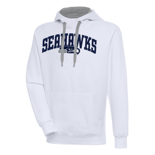 Men's Antigua  White Seattle Seahawks Victory Pullover Hoodie