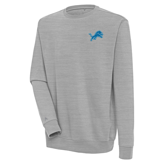 Men's Antigua  Heather Gray Detroit Lions Victory Pullover Sweatshirt