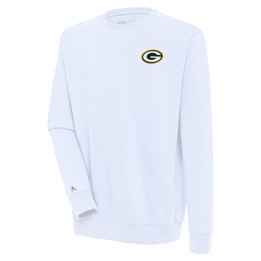 Men's Antigua  White Green Bay Packers Victory Pullover Sweatshirt