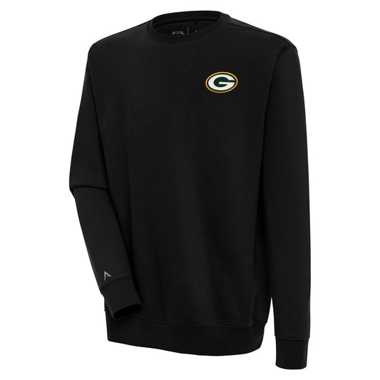 Men's Antigua  Black Green Bay Packers Victory Pullover Sweatshirt