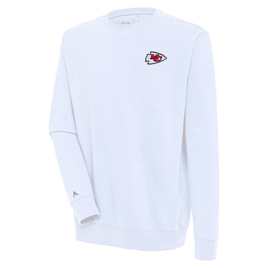 Men's Antigua  White Kansas City Chiefs Victory Pullover Sweatshirt