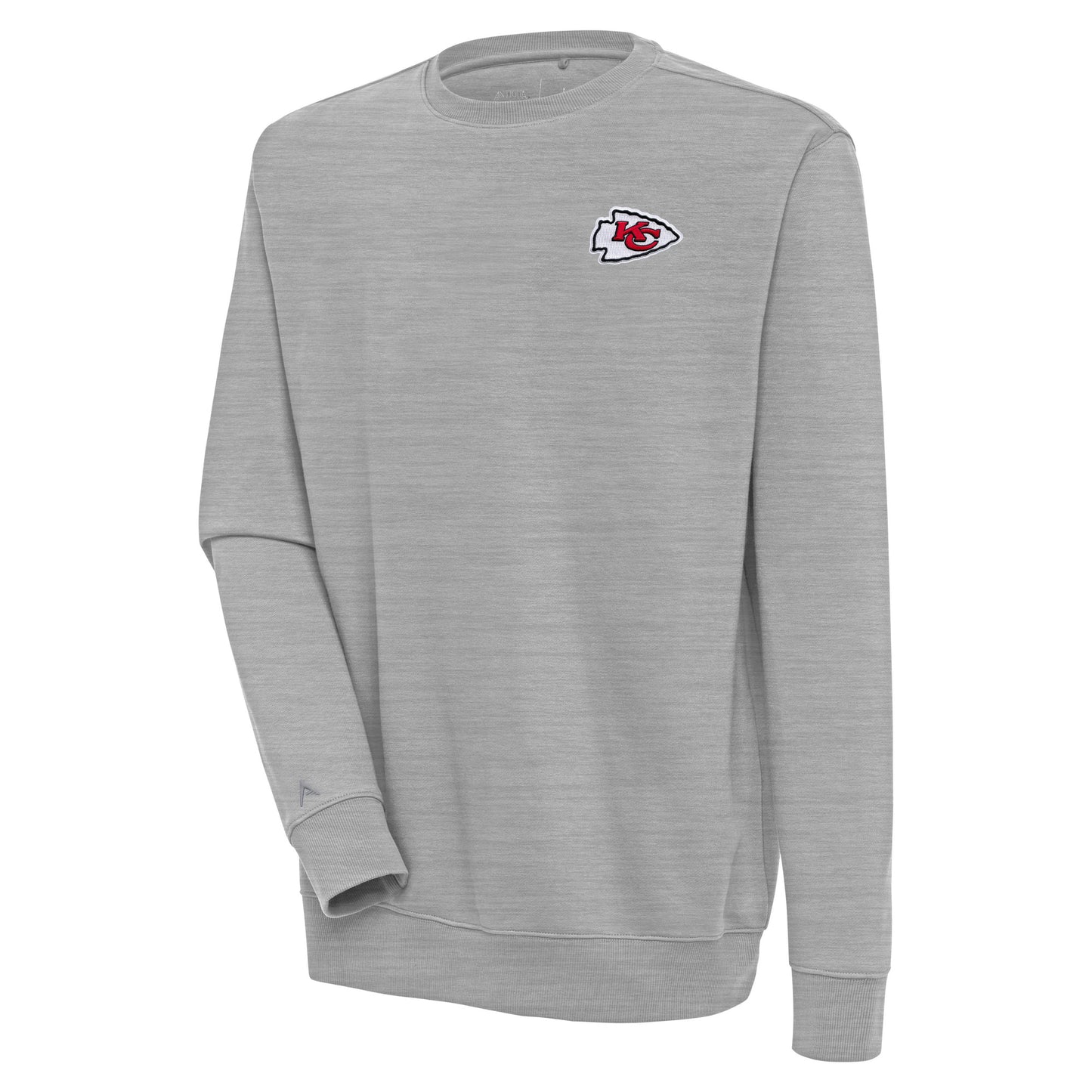 Men's Antigua  Heather Gray Kansas City Chiefs Victory Pullover Sweatshirt