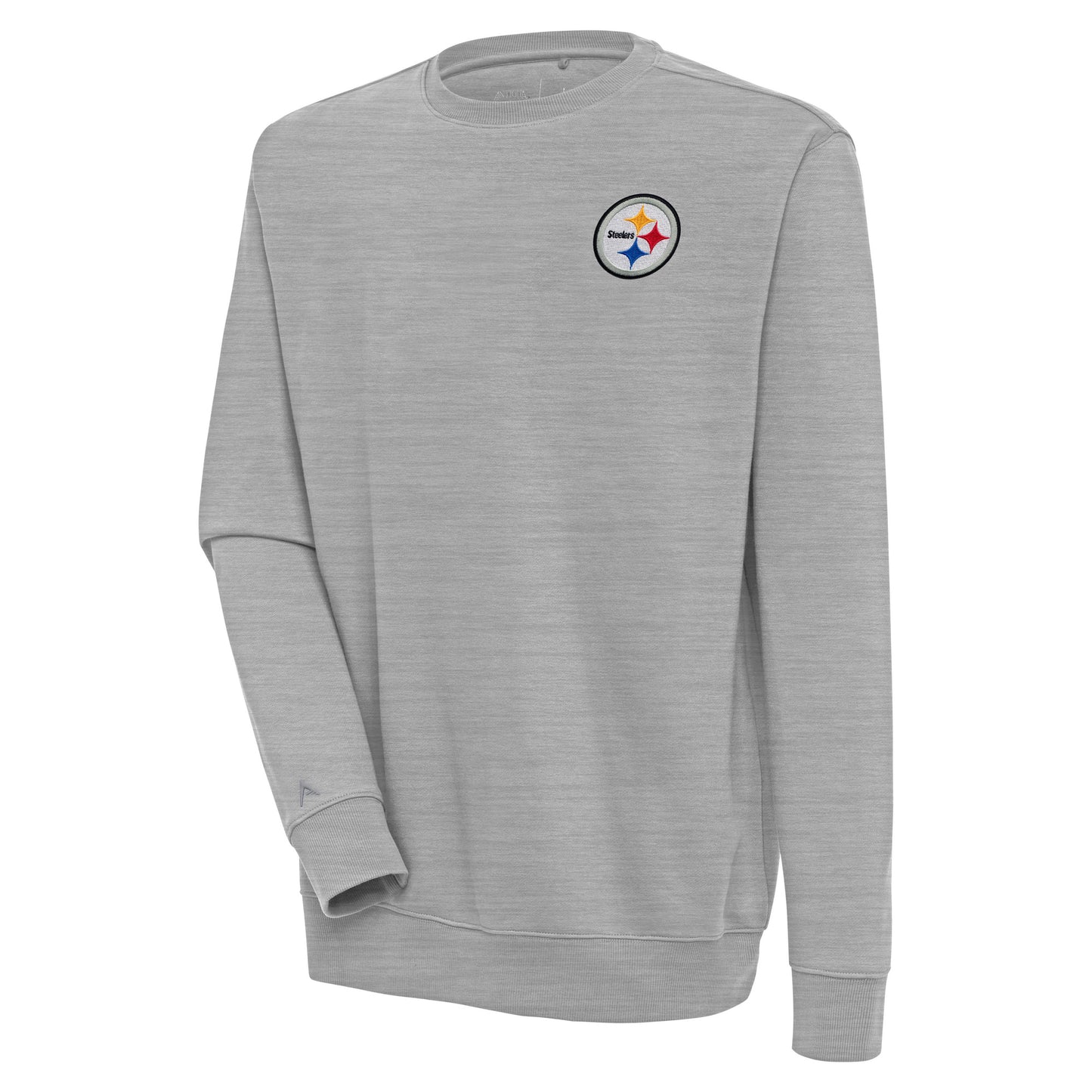 Men's Antigua  Heather Gray Pittsburgh Steelers Victory Pullover Sweatshirt