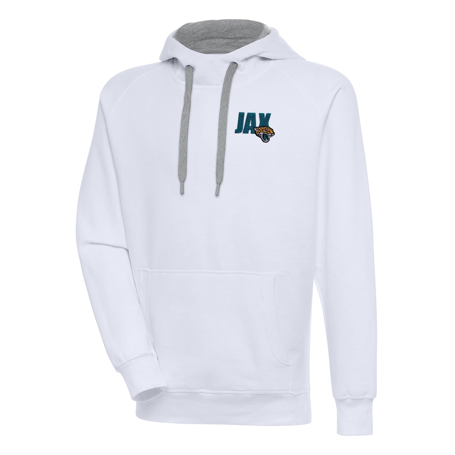 Men's Antigua  White Jacksonville Jaguars Victory Pullover Hoodie