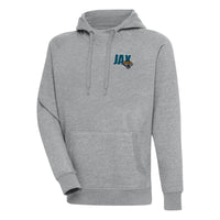 Men's Antigua  Heather Gray Jacksonville Jaguars Victory Pullover Hoodie