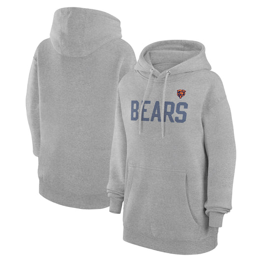 Women's G-III 4Her by Carl Banks  Heather Gray Chicago Bears Dot Print Pullover Hoodie