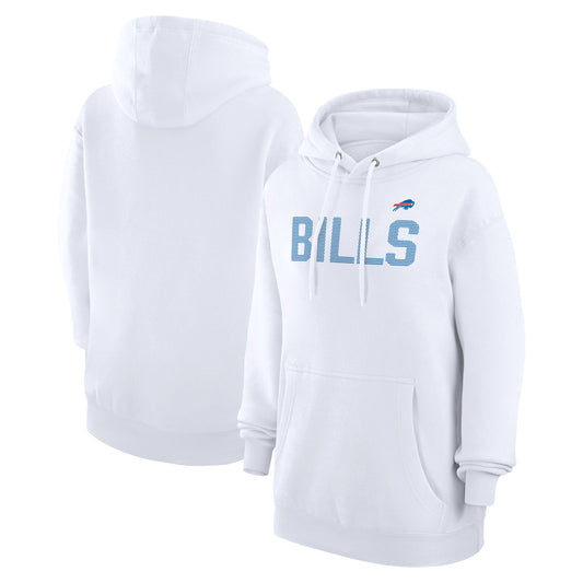 Women's G-III 4Her by Carl Banks  White Buffalo Bills Dot Print Pullover Hoodie