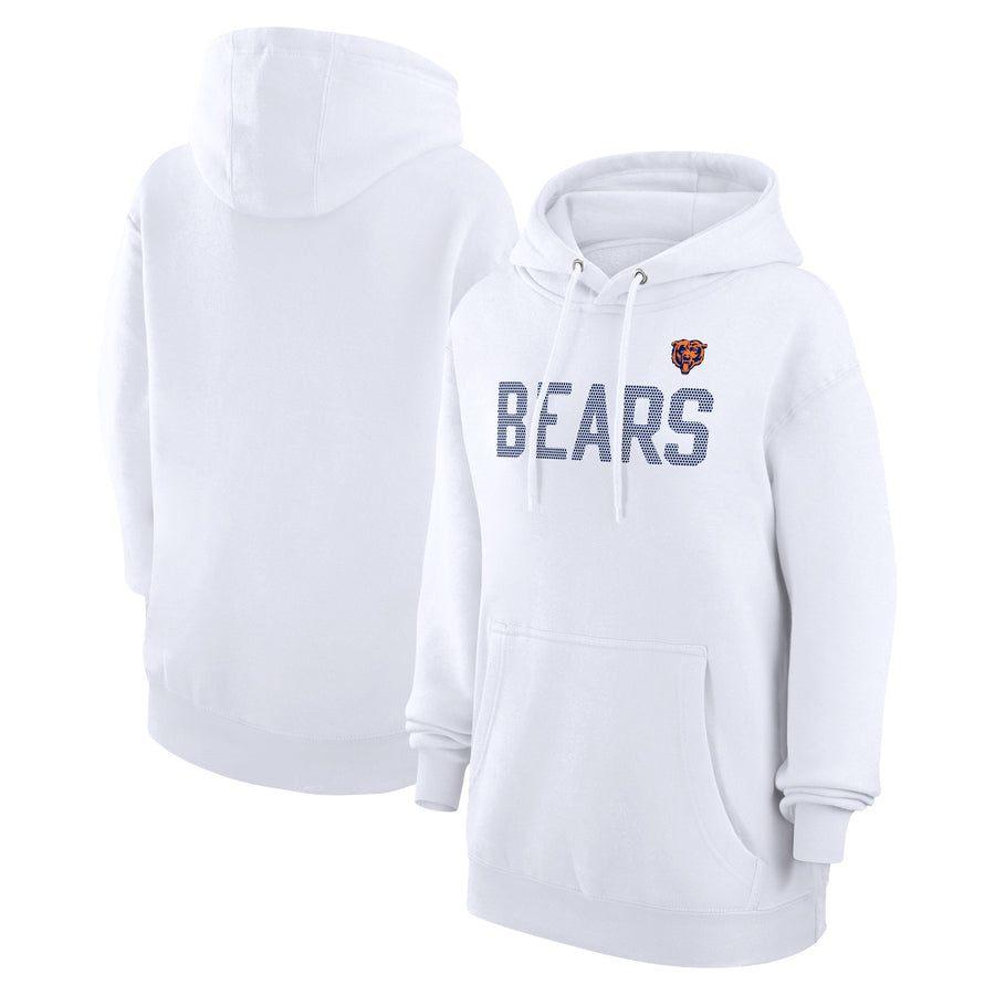 Women's G-III 4Her by Carl Banks  White Chicago Bears Dot Print Pullover Hoodie