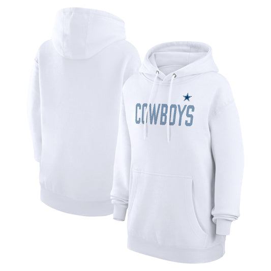 Women's G-III 4Her by Carl Banks  White Dallas Cowboys Dot Print Pullover Hoodie