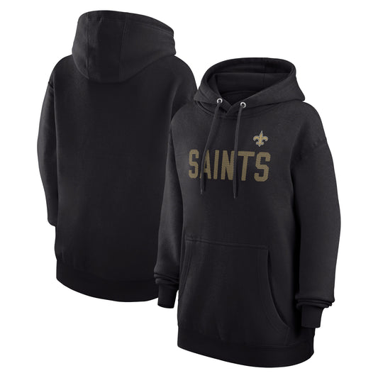 Women's G-III 4Her by Carl Banks  Black New Orleans Saints Dot Print Pullover Hoodie