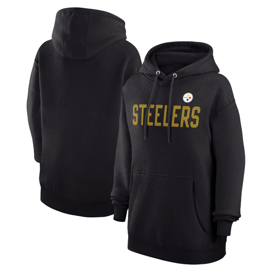 Women's G-III 4Her by Carl Banks  Black Pittsburgh Steelers Dot Print Pullover Hoodie