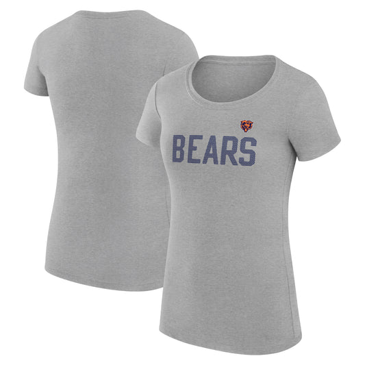 Women's G-III 4Her by Carl Banks Heather Gray Chicago Bears Dot Print Lightweight Fitted T-Shirt