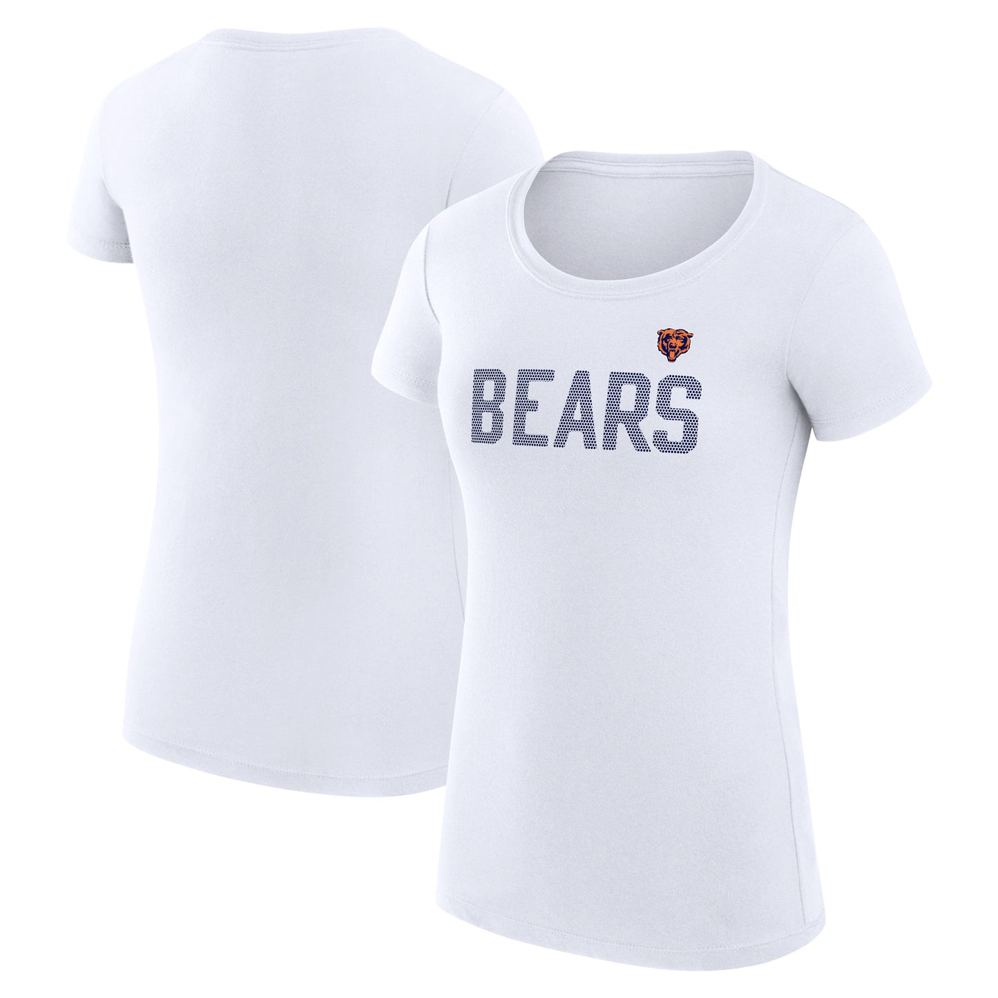 Women's G-III 4Her by Carl Banks White Chicago Bears Dot Print Lightweight Fitted T-Shirt