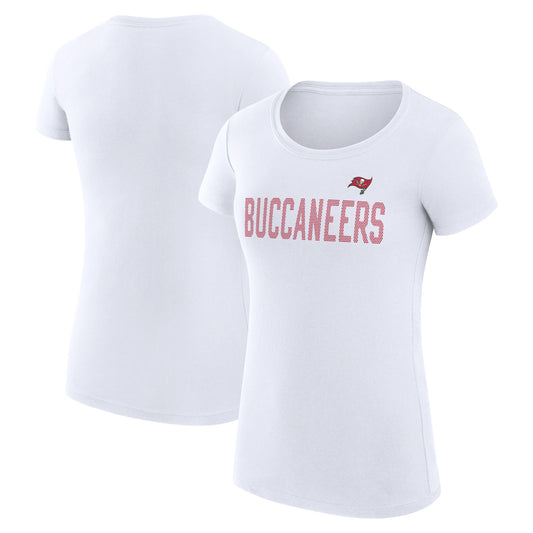 Women's G-III 4Her by Carl Banks White Tampa Bay Buccaneers Dot Print Lightweight Fitted T-Shirt