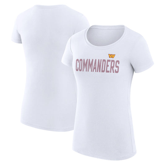 Women's G-III 4Her by Carl Banks White Washington Commanders Dot Print Lightweight Fitted T-Shirt