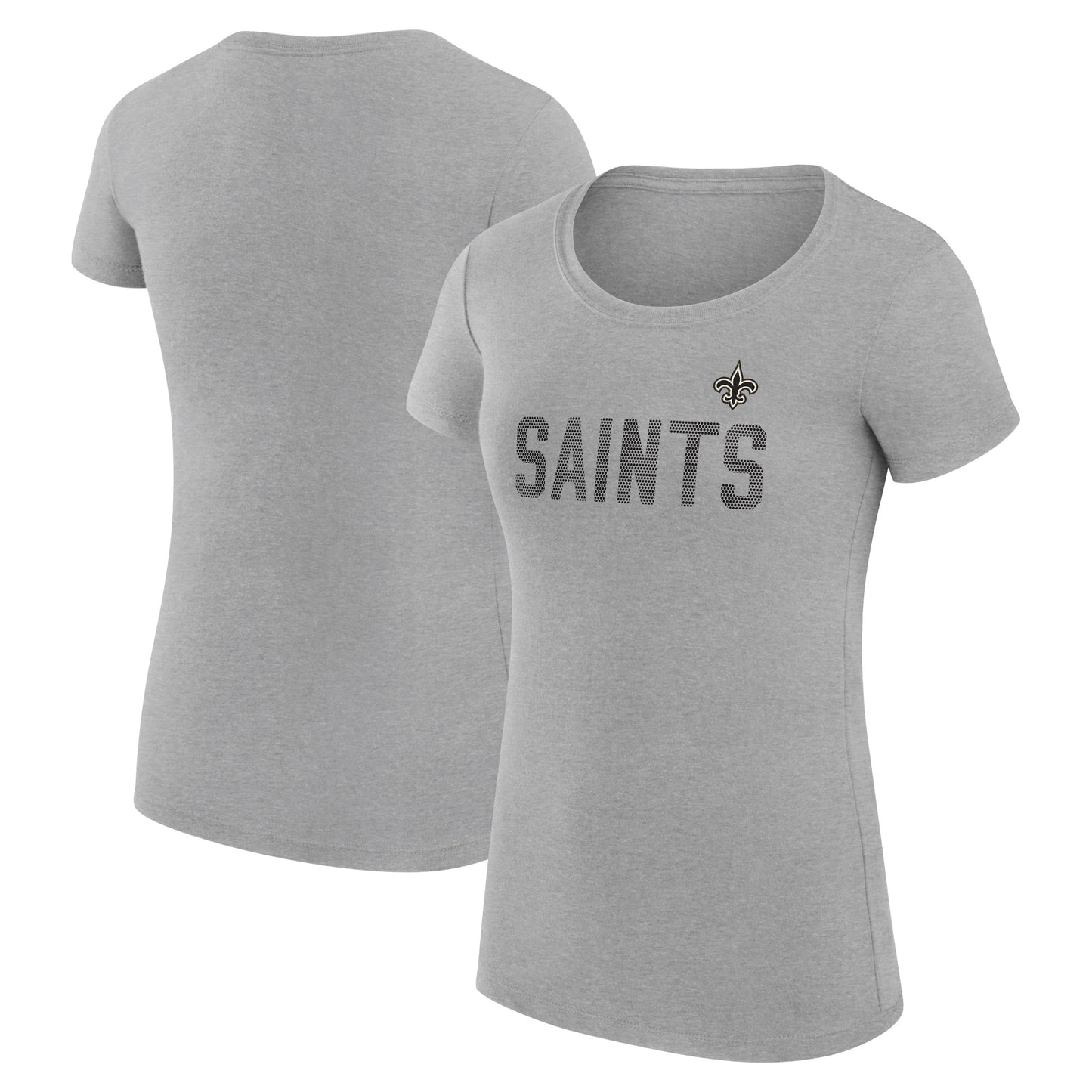 Women's G-III 4Her by Carl Banks Heather Gray New Orleans Saints Dot Print Lightweight Fitted T-Shirt