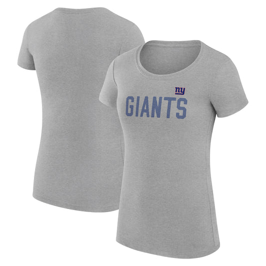 Women's G-III 4Her by Carl Banks Heather Gray New York Giants Dot Print Lightweight Fitted T-Shirt