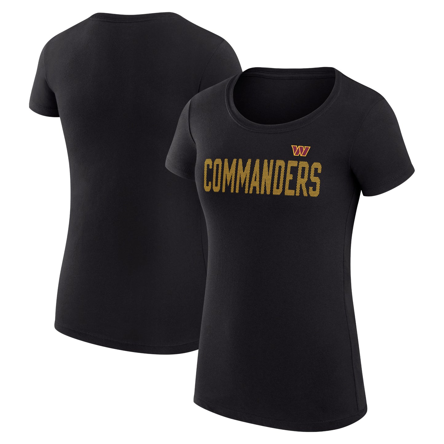 Women's G-III 4Her by Carl Banks Black Washington Commanders Dot Print Lightweight Fitted T-Shirt