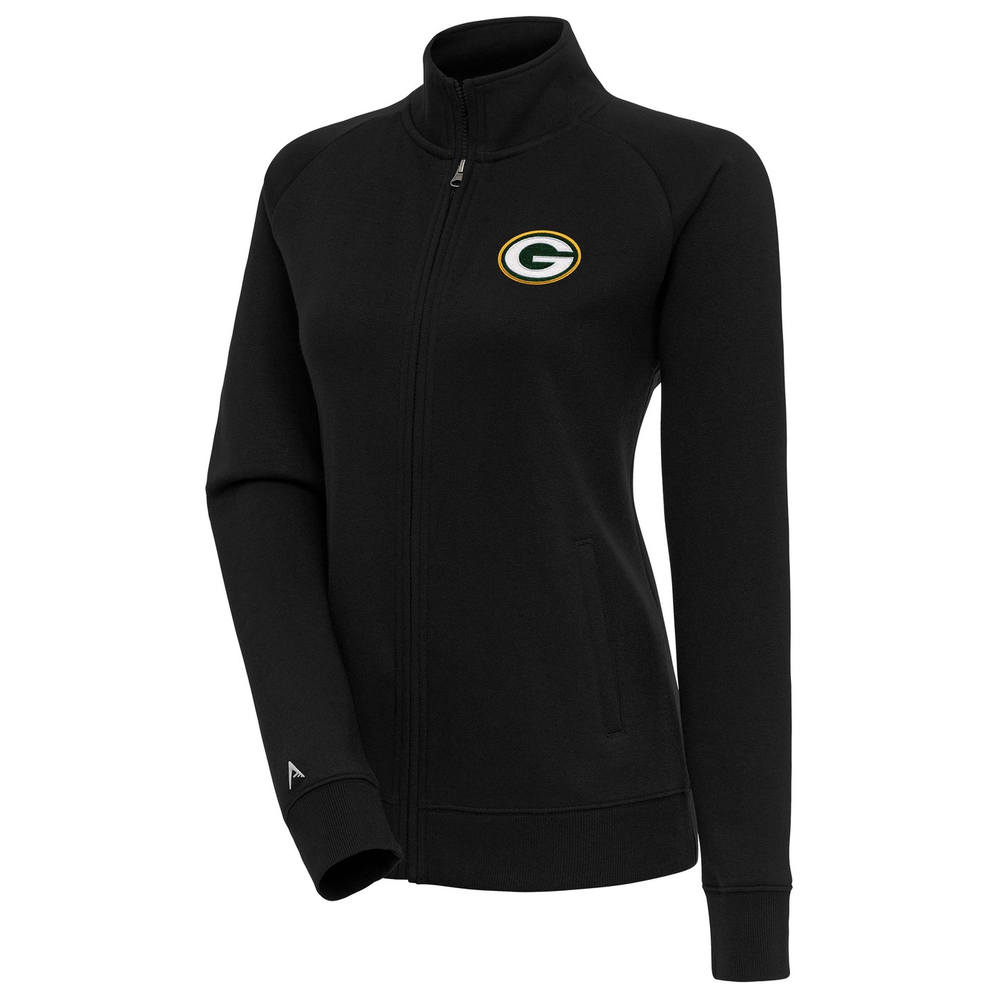 Women's Antigua  Black Green Bay Packers Victory Full-Zip Jacket