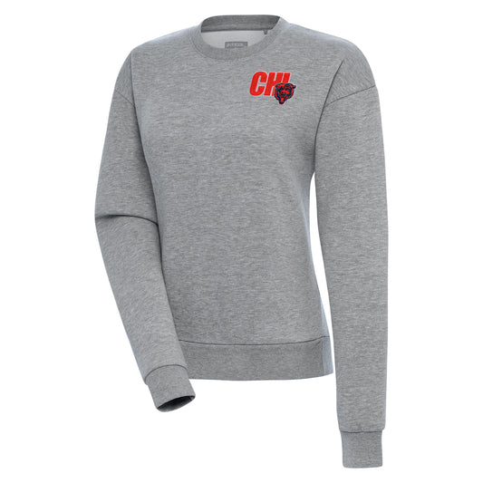 Women's Antigua  Heather Gray Chicago Bears Victory Pullover Sweatshirt