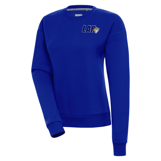 Women's Antigua  Royal Los Angeles Rams Victory Pullover Sweatshirt