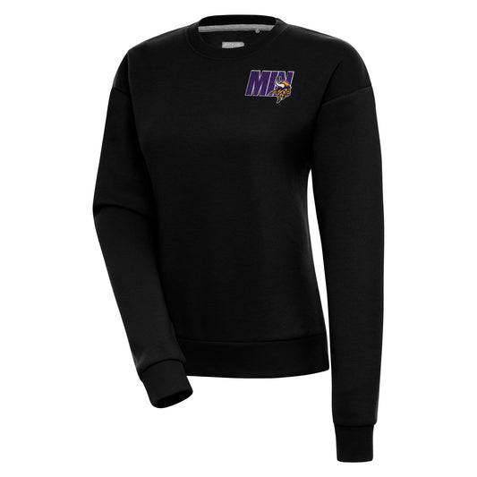 Women's Antigua  Black Minnesota Vikings Victory Pullover Sweatshirt