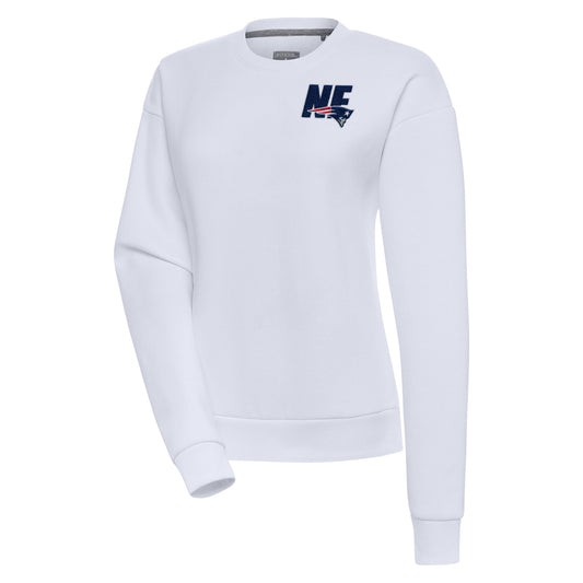 Women's Antigua  White New England Patriots Victory Pullover Sweatshirt